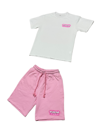 Graft & Pray Tee - Pink & White