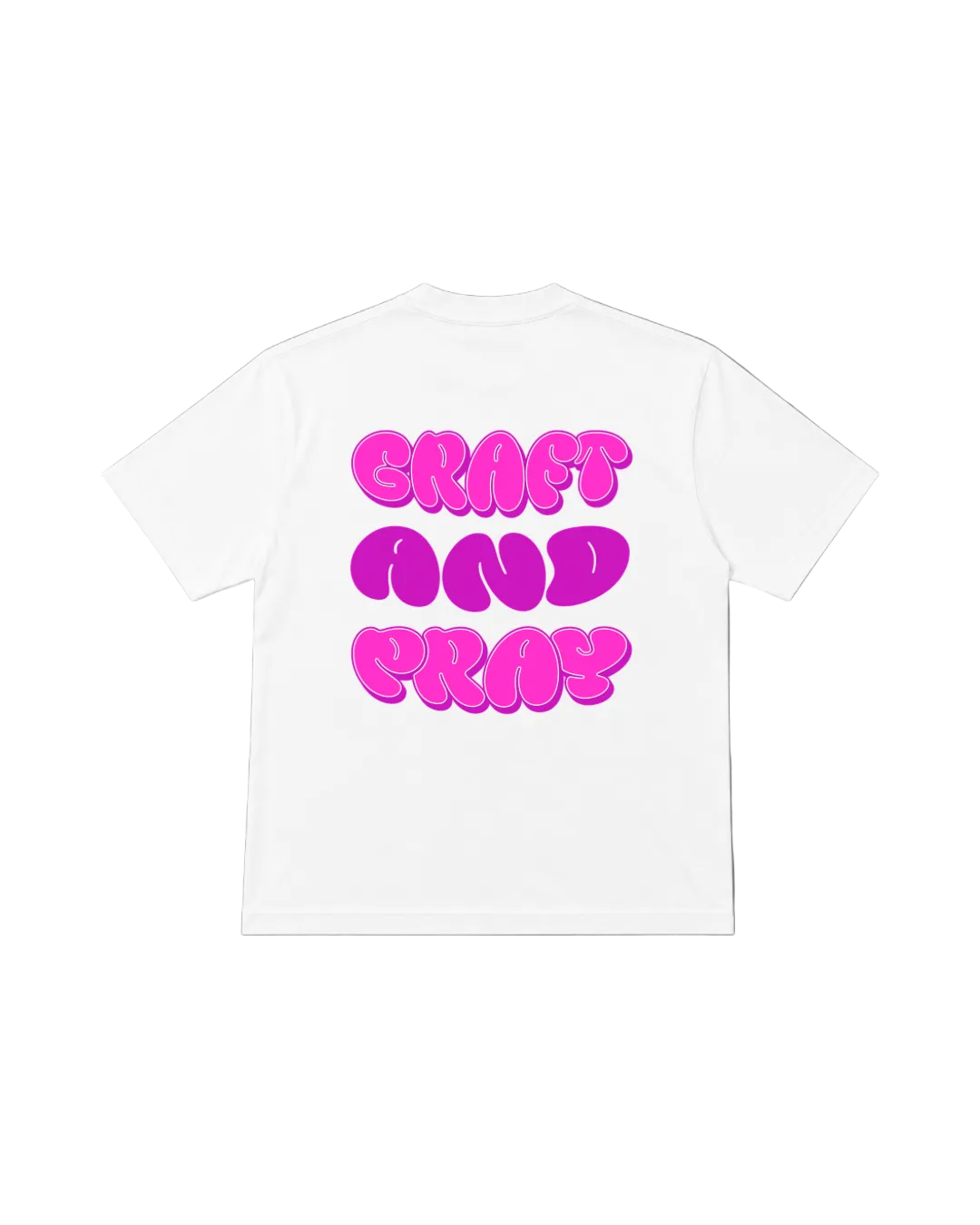 Graft & Pray Tee - Pink & White
