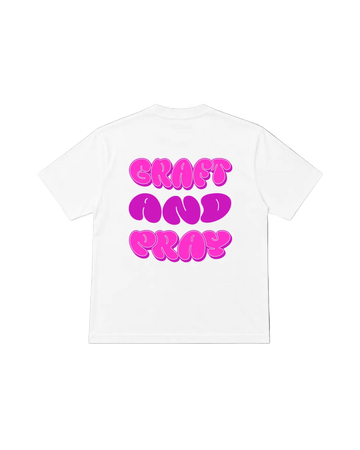 Graft & Pray Tee - Pink & White