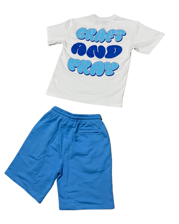 Graft & Pray Tee - Blue & White