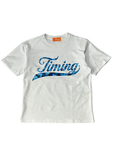 Blue Camo Tee - White
