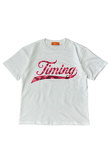 Pink Camo Tee - White
